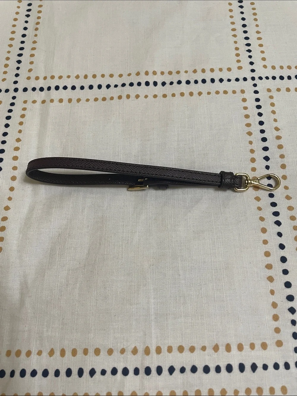 Prada burgundy Leather Wristlet Strap with Gold Hardware